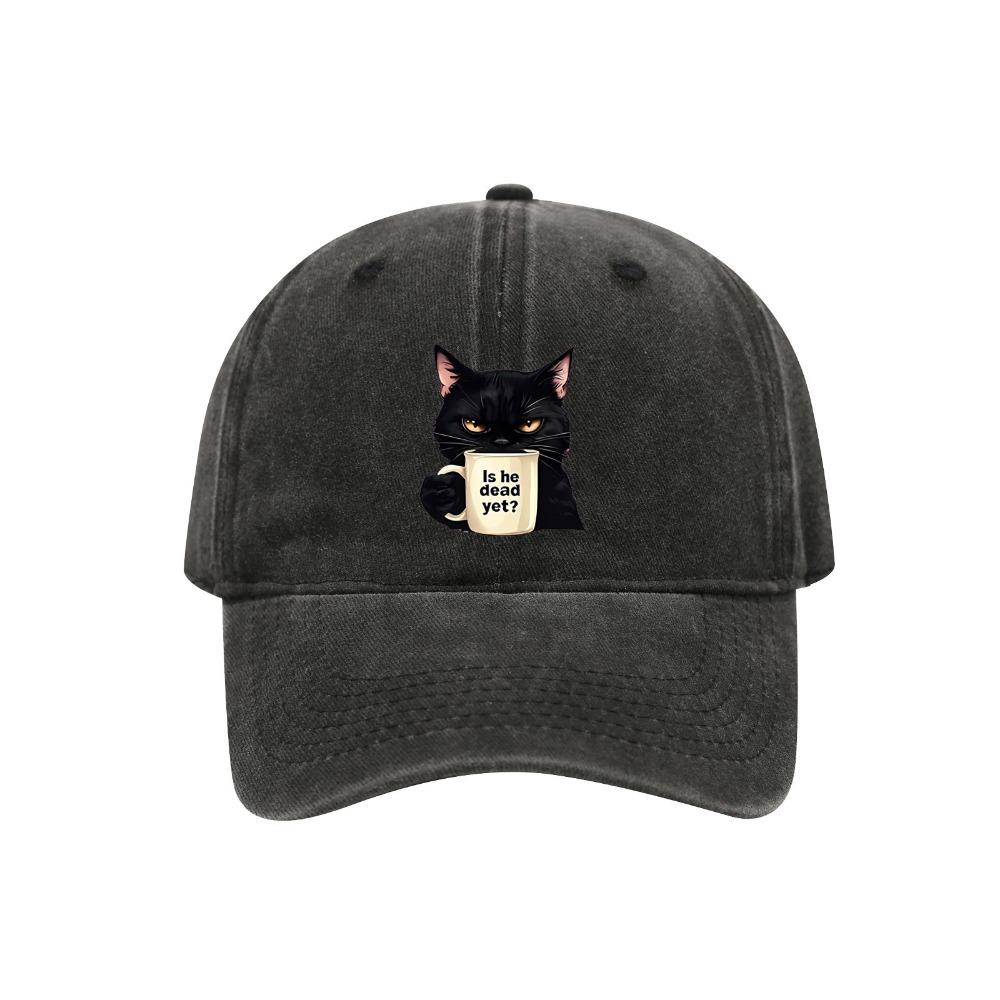 Trendy Cat Embroidery Feral Baseball Cap Adjustable Breathable Sun Hats Hip Hop Lightweight Sunscreen Hat Unisex Styles