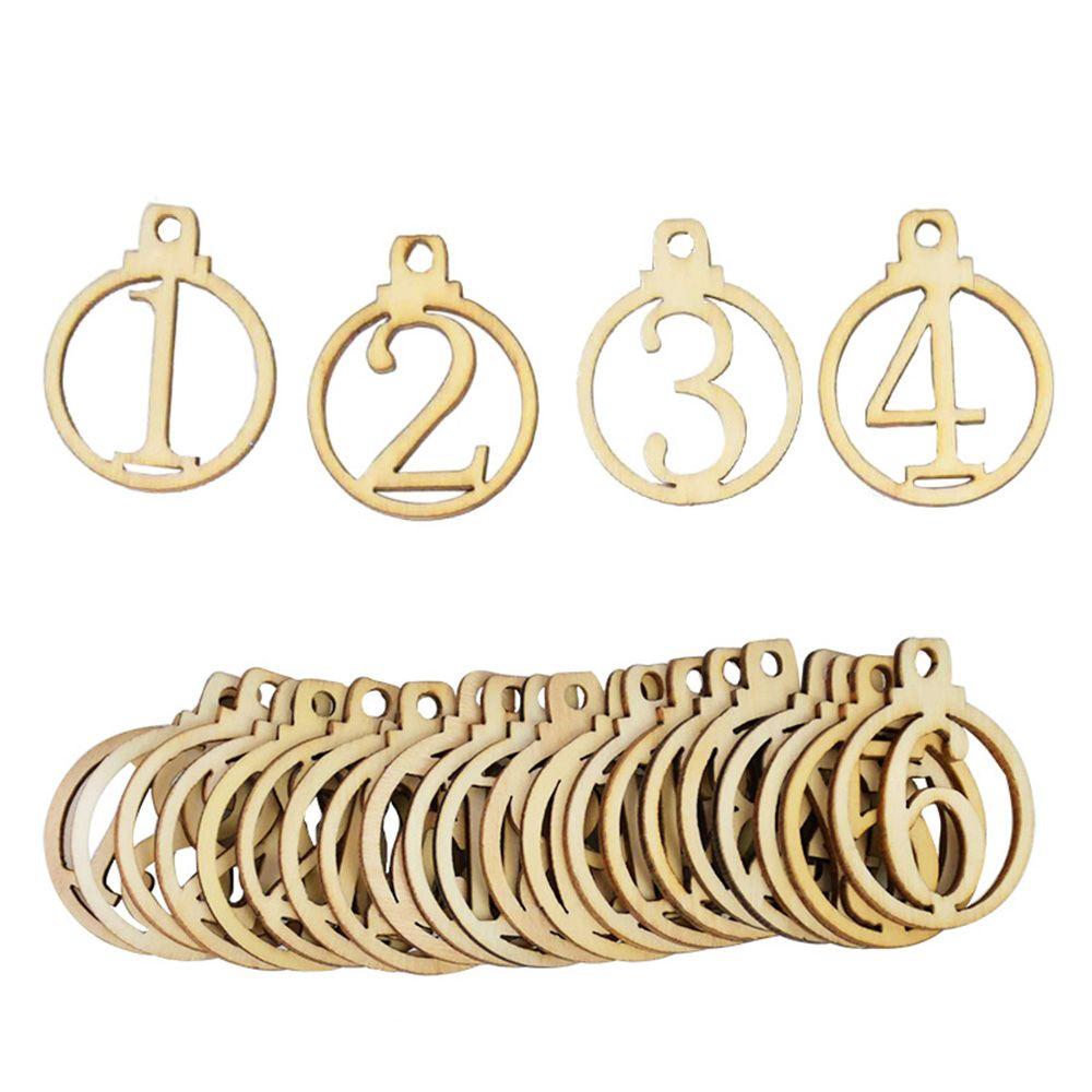 Party Box Decor Wooden Advent Countdown Hanging Tags 1-25 Christmas Calendar Number Label