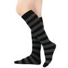 Women Striped Knee-high Socks Colorful Stretchy Knee-length Socks Ribbed Leg Warmers for Costume Party Street Daily Wear