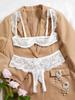 JYL Mesh Ring Neck Decor Lingerie, Minimalist Style For Home Daily Wear