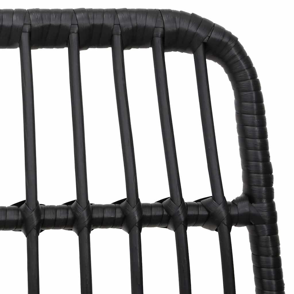 Garden Chairs 2 Pcs Black 48x62x84 Cm PE Rattan