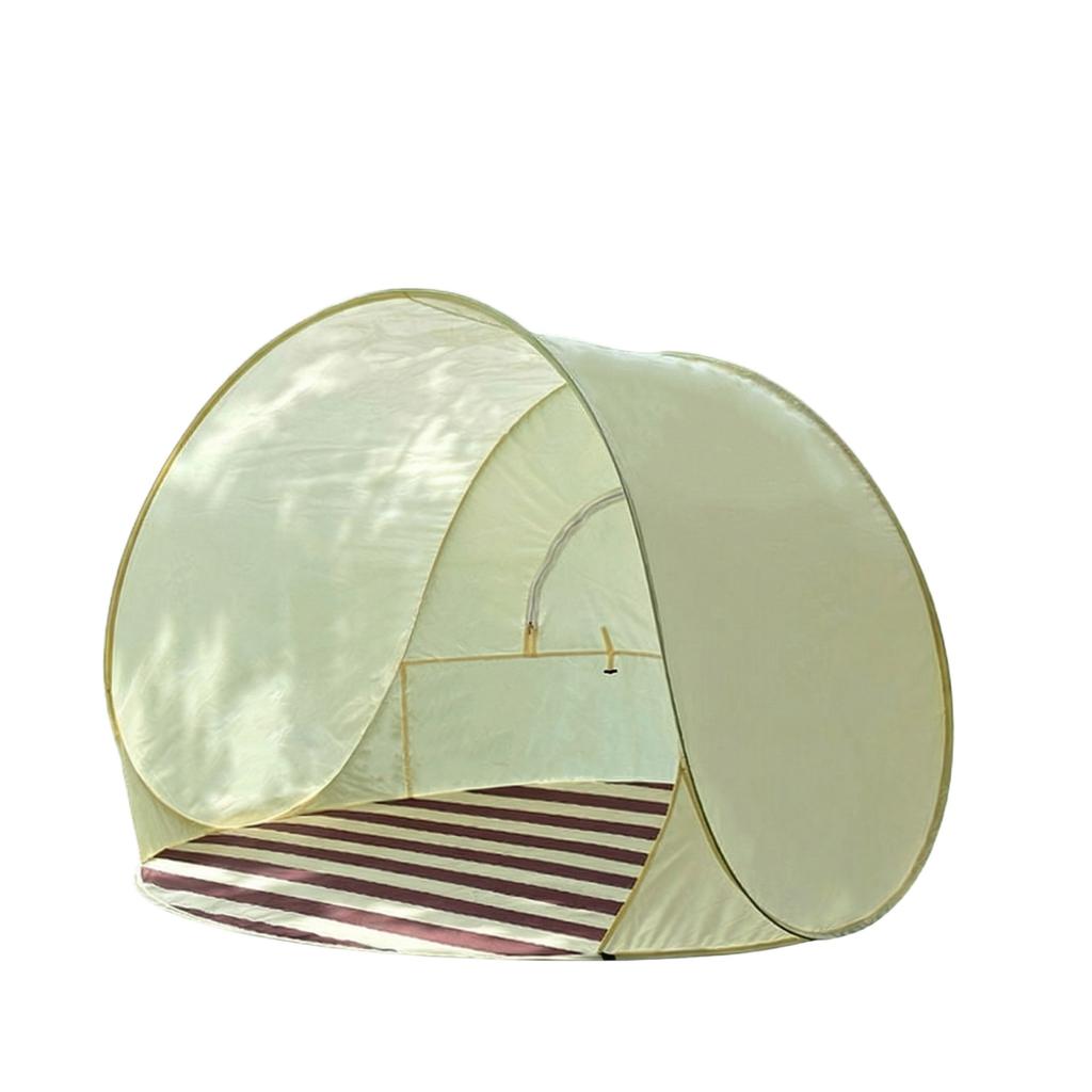 Portable Quick Open Beach Tent for Outdoor Camping 3-4 Person Large Space Sunshade Waterproof Foldable Shelter with Carry Bag