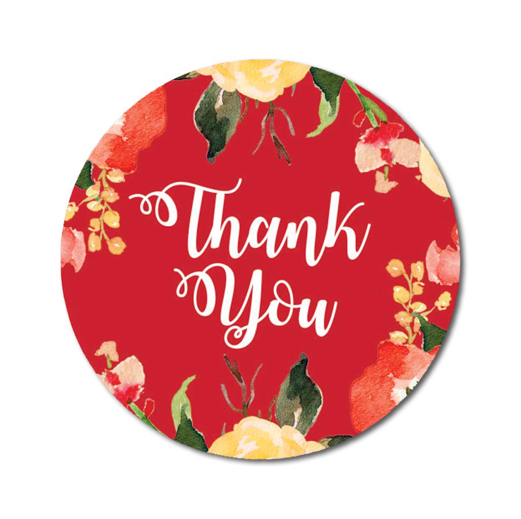 Darling Souvenir 45 Pcs Round Floral Border Black Thank You Stickers Wedding Envelope Seal-1.6