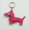 In-Stock Dachshund Cartoon Pendant Leather Dog Bag Charm Phone Case Accessory Creative Car Charm