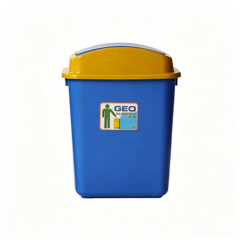 Large Capacity Plastic Flip-Top Trash Can with Lid for Home, Kitchen, Bathroom, Office, or Hotel.