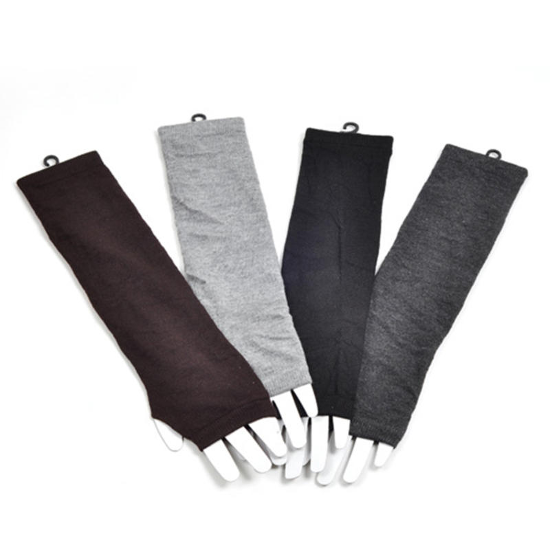 Dámské pruhované punkové gotické dlouhé návleky na ruce Zimní strečové rukavice bez prstů s otvorem na palec Pro chladné počasí