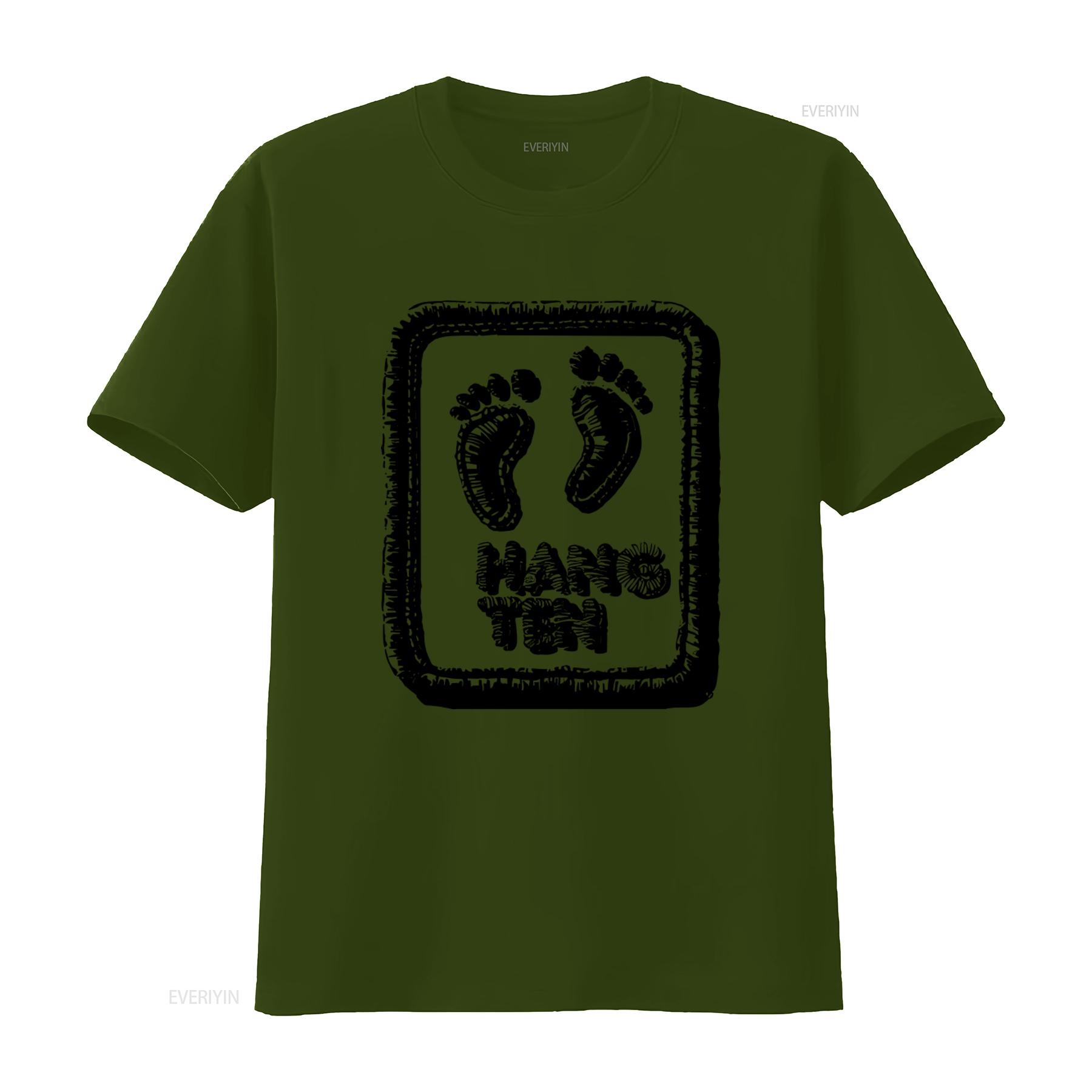 

Vintage 90s Hang Ten T Shirt with Retro Footprint Logo Perfect for Surfing Skate Beach Lovers vintage Washed Versatile Stylish XL