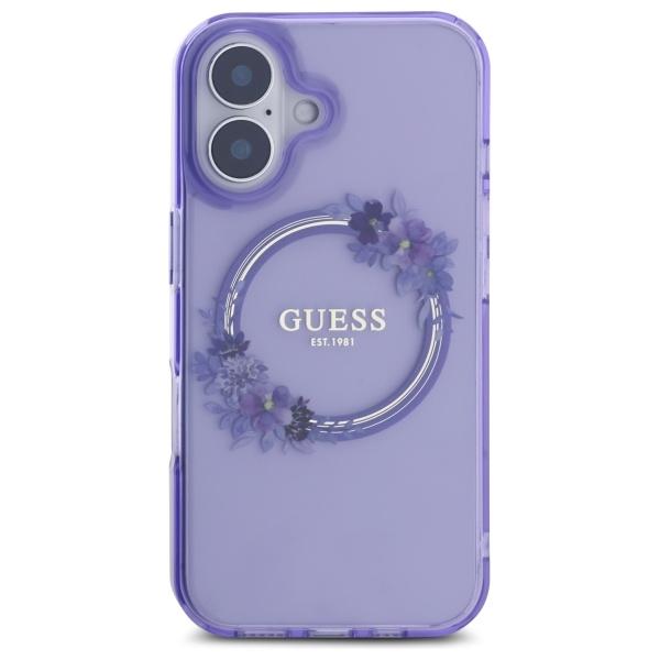 Guess Guhmp16Shfwfcu Iphone 166.1 Fioletowy/Purple Hardcase Iml Flowers Wreath Magsafe