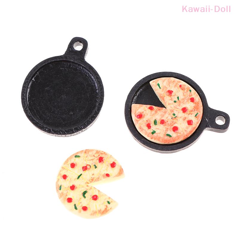 1 Set Dollhouse Miniature Fruit Pizza Plate Bakeware Kitchen Resin Set Kids Gift
