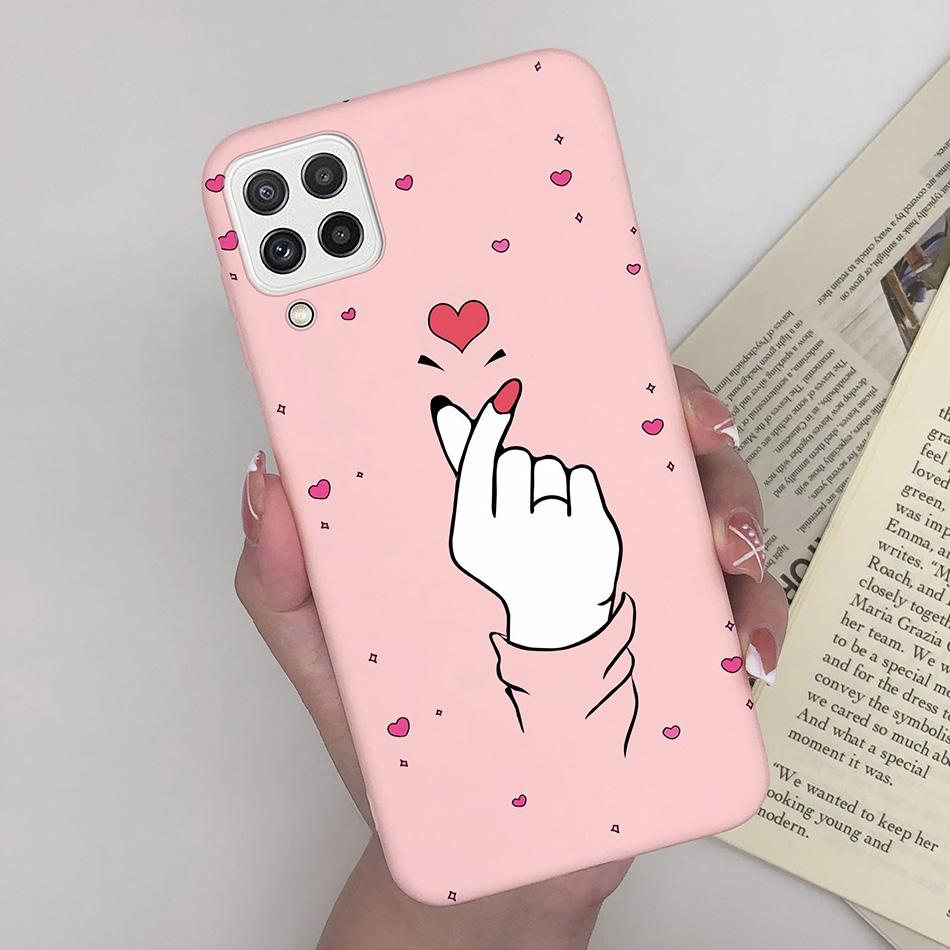For Samsung Galaxy A22 4G 5G Case SM-A225F Love Heart Soft Silicon Phone Cover For SamsungA22 GalaxyA22 M22 A 22 4G 5G Fundas