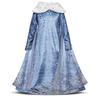 Velvet Elsa Princess Dress for Girls: Autumn/Winter Style with Puffy Skirt - Perfect for Performances and Christmas.