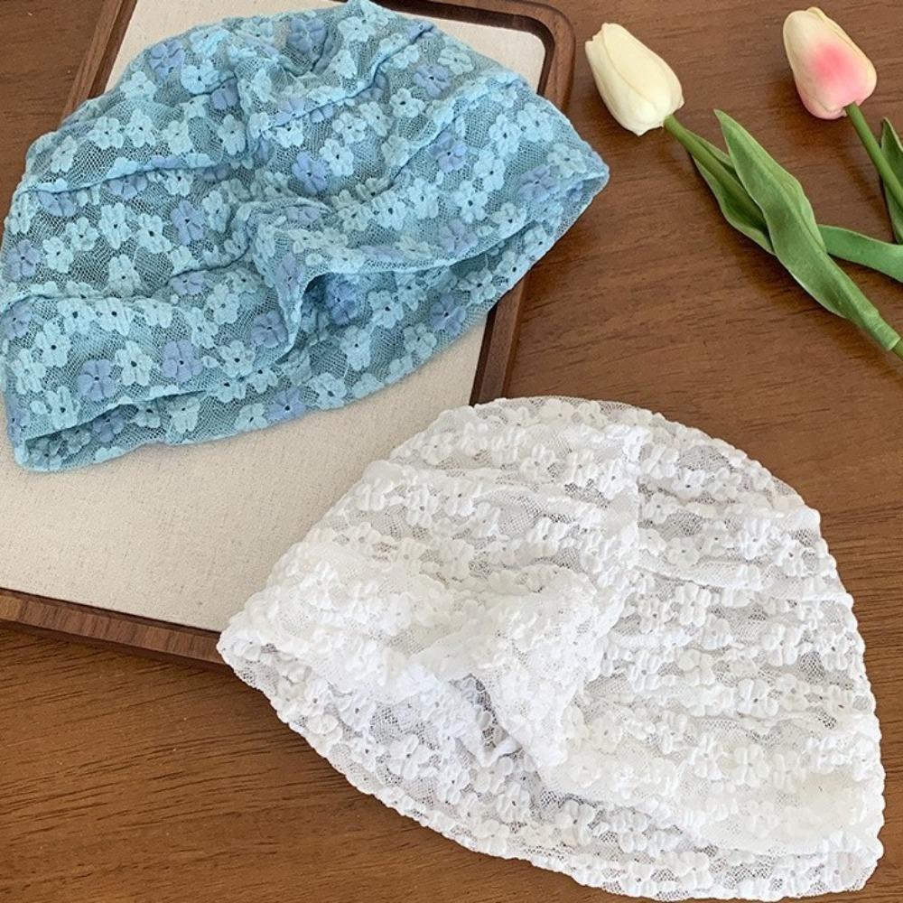Thin Lace Pullover Hat Hollow Sunscreen Cap Sweet Beanies Hat Apparel Accessories