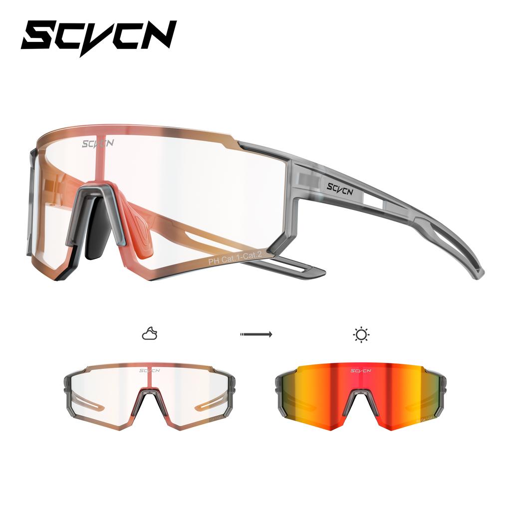 SCVCN Photochromic Hiking Eyewear Cycling Glasses Sports Sunglasses for Women Outdoor Road MTB Bike Glasses UV400 Men Windproof