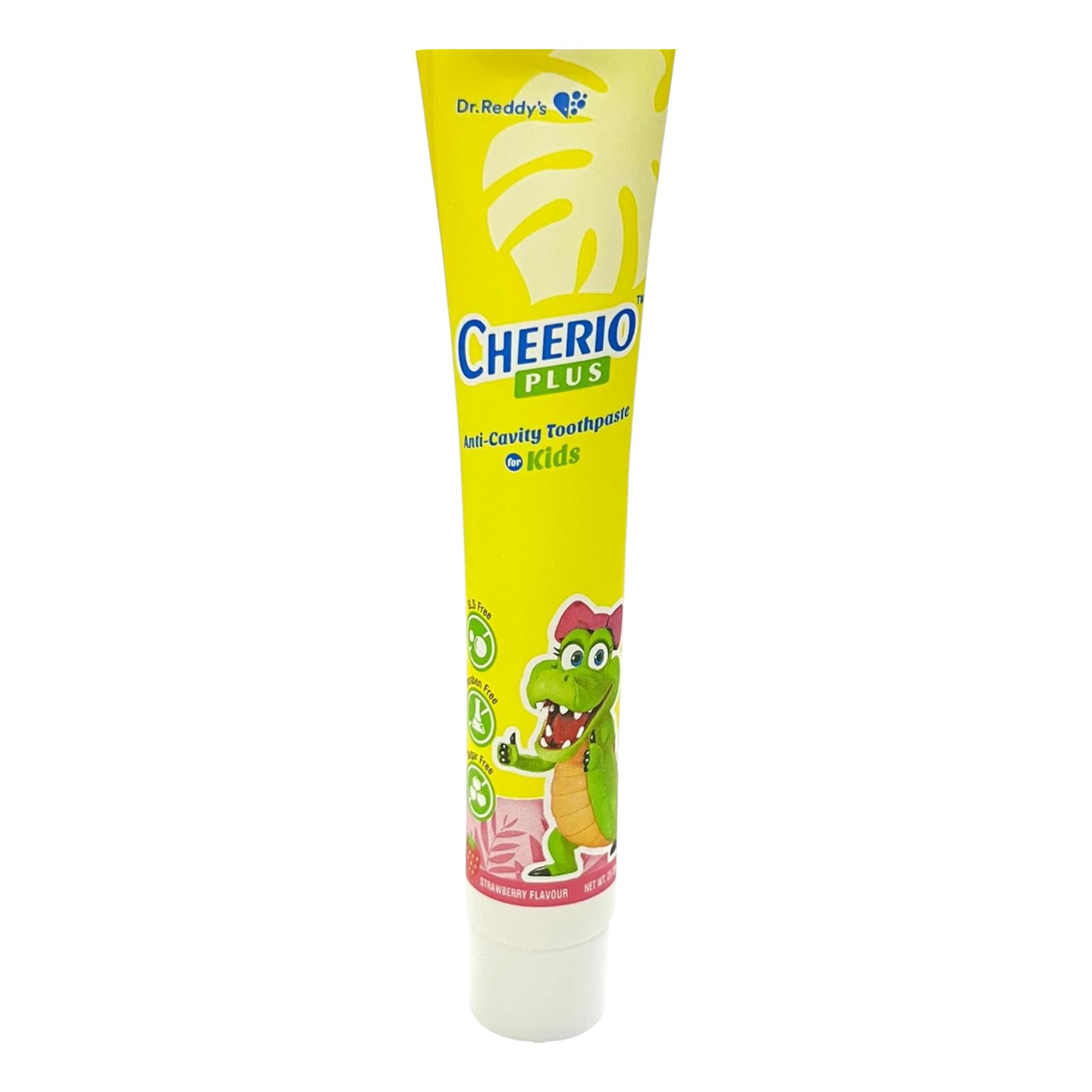 

Cheerio Plus Strawberry Toothpaste For Kids 75 Gm With Crocodent Toys And Cavity Protection