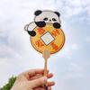 Chinese Style Hand-Painted Fortune Panda Bamboo Fan Set