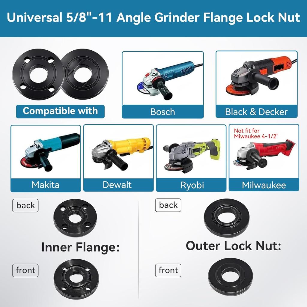 Angle Grinder Extension Shaft Rod,14pcs Angle Grinder Attachments with 5/8"-11 Thread,Grinder Power Tools Include Grinder Extension Shaft,Grinder