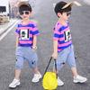Summer Baby Boys Clothes Suit Stripe Cotton T-shirt+Jeans Short Pant 2PCS Set Kids Boys Clothing