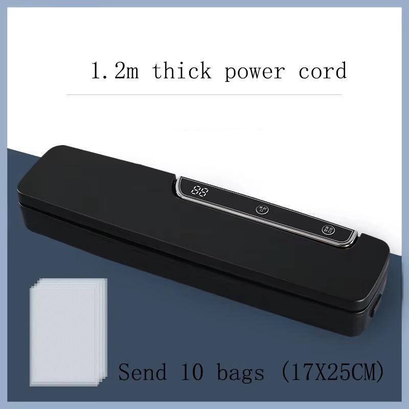 

Вакуумний ущільнювач 1 шт. Автоматичне упакування побутової дрібної їжі, герметизація, свіжість, фіксація живлення, збереження кольору, пластиковий ущільнювач чорний