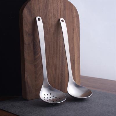 304 Stainless Steel Long Handle Hot Pot Soup Spoon, Skimmer Skimming Strainer, Home Dinning Room, Matte Deepen