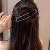 Rhinestone Hair Clip Classic Duckbill Clip Black Bow Convenient Hairpin Girls Hairpin Hair Accessories