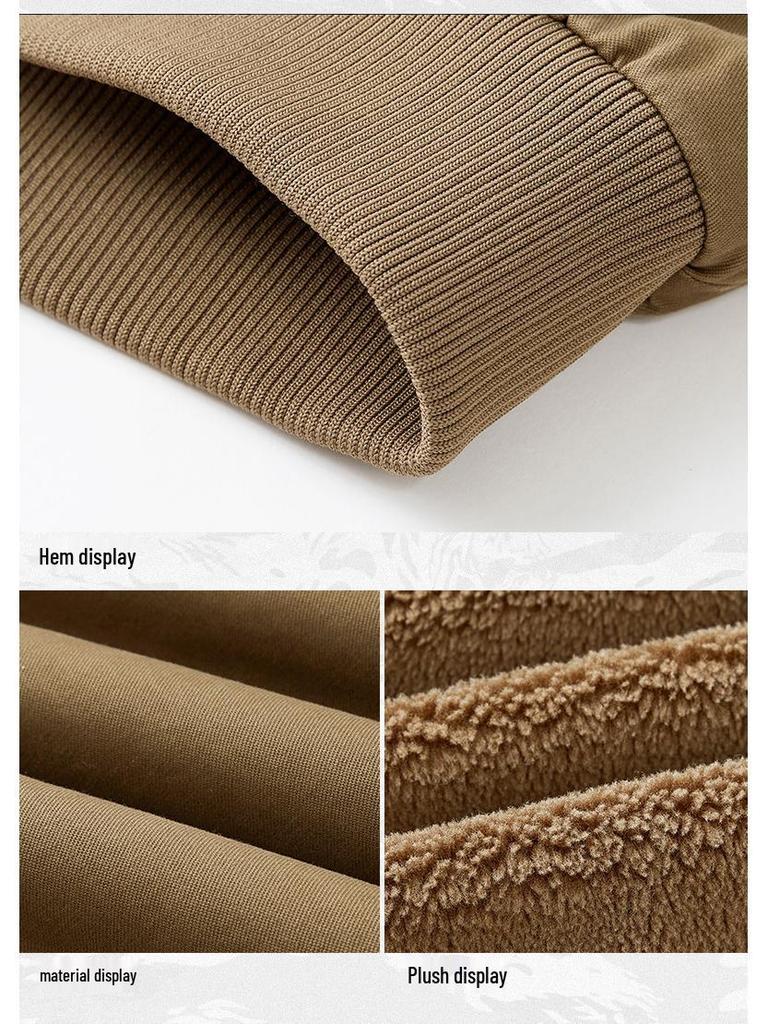 Herren-Herbst-Winter-Arbeitskleidung: Verdickte Baumwolljacke mit Stehkragen und Lammwolle, Warmer und Modischer Umlegekragen Freizeitmantel.