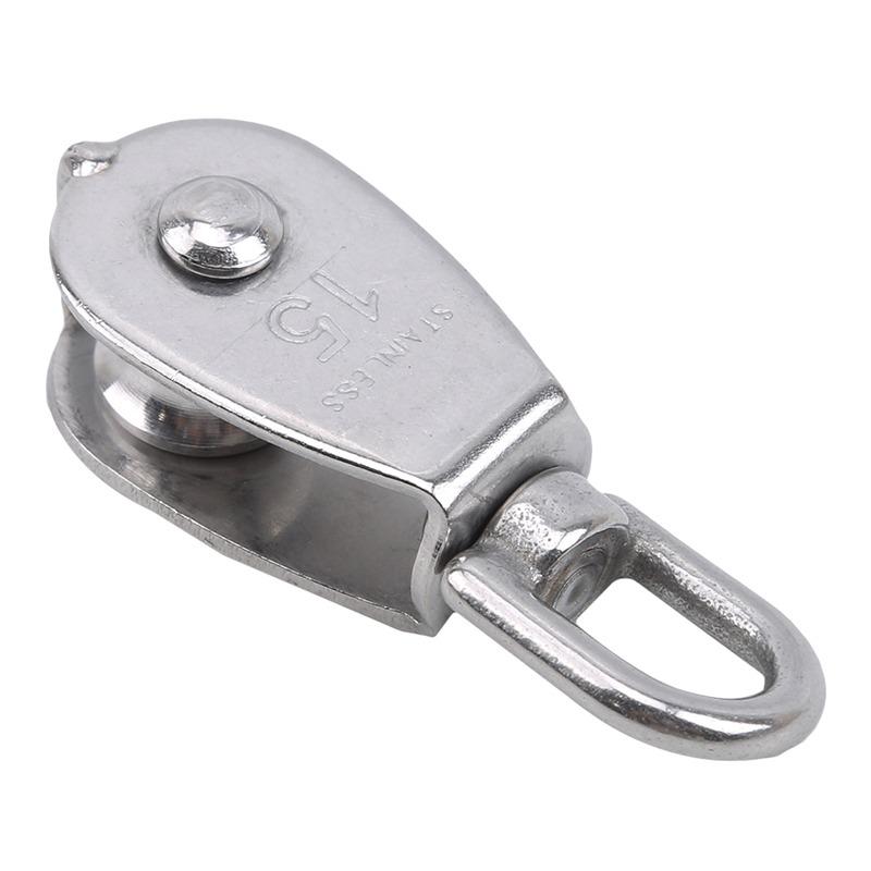 Stainless Steel Pulley M15/M25 Single/Double Wheel Swivel Lifting Rope Pulley Set Lifting Wheel Tools Wire Rope Crane Pulley