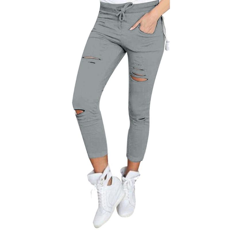 Casual Pants Pencil Pants Hole Breaking Women's Bottom Pants
