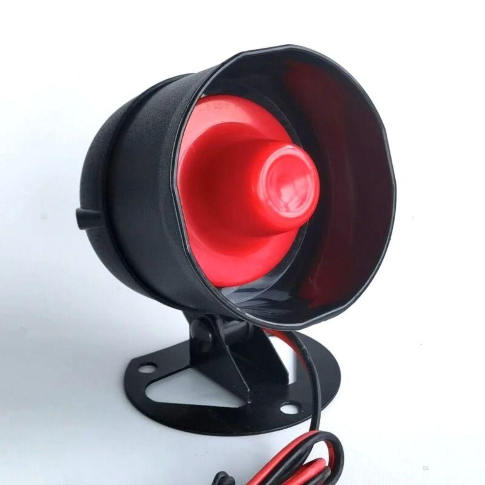 12V Car Alarm Horn Black Trumpet Alarm Siren Loud Car Alarm Siren Scooter