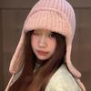 Lovely twisted knit hat with earmuffs for women