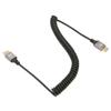 HD Multimedia Interface Coiled Cable High Speed 4K 60Hz Male to Male Spring Cable for Tablet Camera Computer TV Monitor
