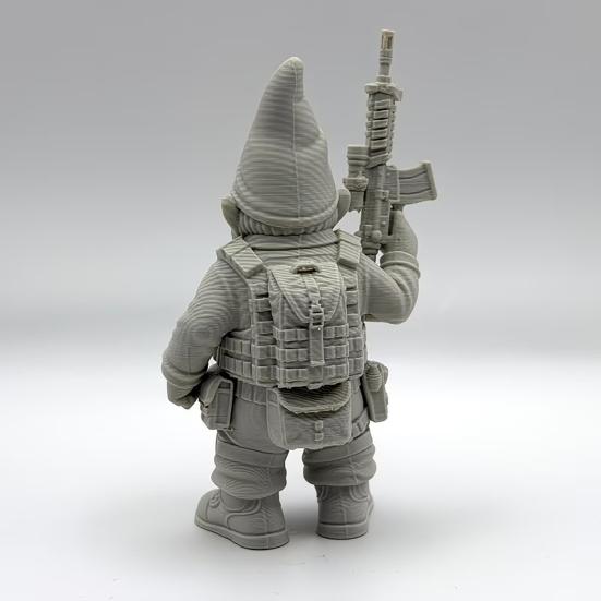 3D Printed Dwarf Soldier Ornament, Waterproof Resin Sun And Rain Resistant Statues, Armed Miniature Figurine for Outdoor Indoor Decor