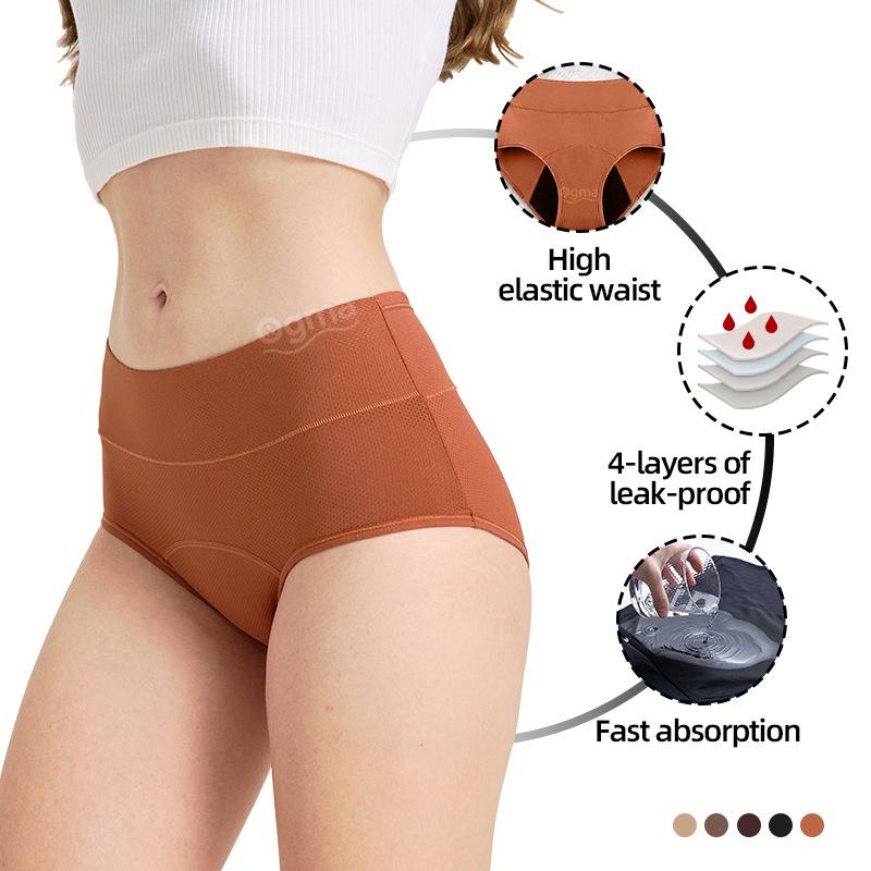 Breathable Leak-Proof Multi-Color Menstrual Underwear with 3-Layer Absorption