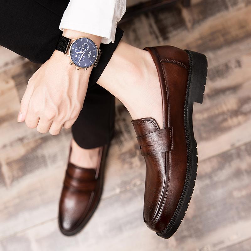 Fashion Luxury Brand Men's Dress Shoes Inner High Loafers Men Shoes Casual Shoes Men's Classic Party British Men Height Increasing Shoes