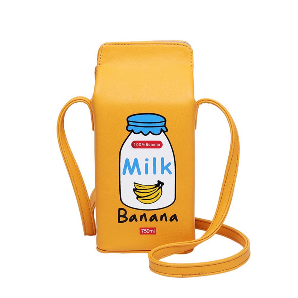 Portable Women Funny Milk Box Shape Shoulder Bag Phone Crossbody Pouch Female Crossbody Bag Daily Shoulder Bag Ladies Bags