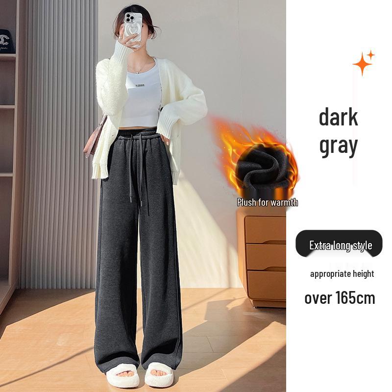 

High-Waisted Petite White Wool Pants - Autumn/Winter, Narrow/Wide-Leg, Fleece-Lined, Draping for Women Double Extra Large