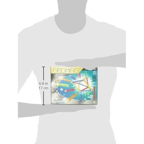 Jeu de Construction magnétique Geomag Color Classic Glitter GM201 - 30 Pièces