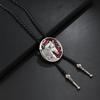 Mens Adjustable Leather Cord Bolo Tie with Enamel Metal Badge Pendant Western Rodeos Outfit Shirt Chain Necktie Necklace