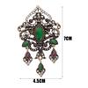 Byzantine Style Women's Resin Vintage Brooch Antique Gold Color Ethnic Wedding Jewelry