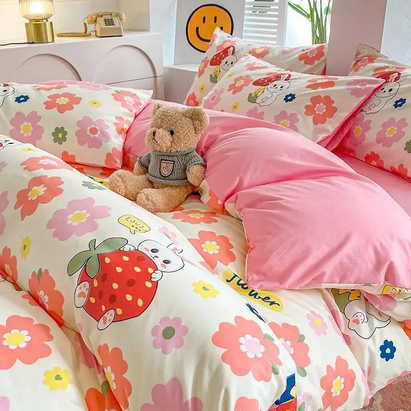 Love Heart Bedding Set Comforter Cover Sets Duvet Cover Set Home Sheet Pillowcase Soft No Filling Bed Linen Twin Full Queen Size