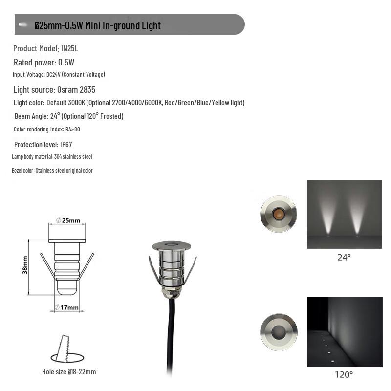 

NuFeng Stainless Steel Mini LED Ground Light