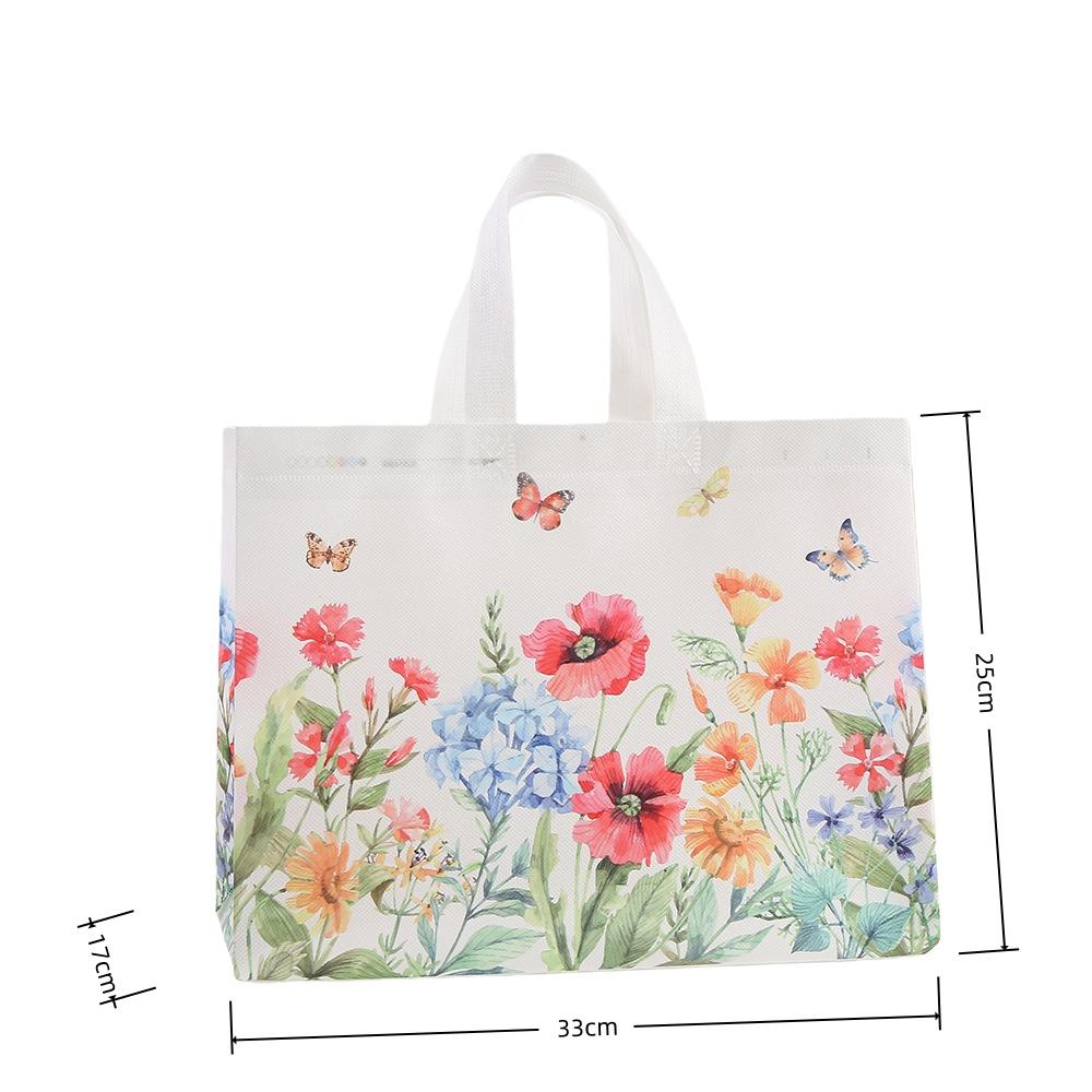 12pcs Floral Print Gift Bags Non-Woven Fabric Tote Bags for Birthday Parties Events and Special Occasions Candy Gift Packaging