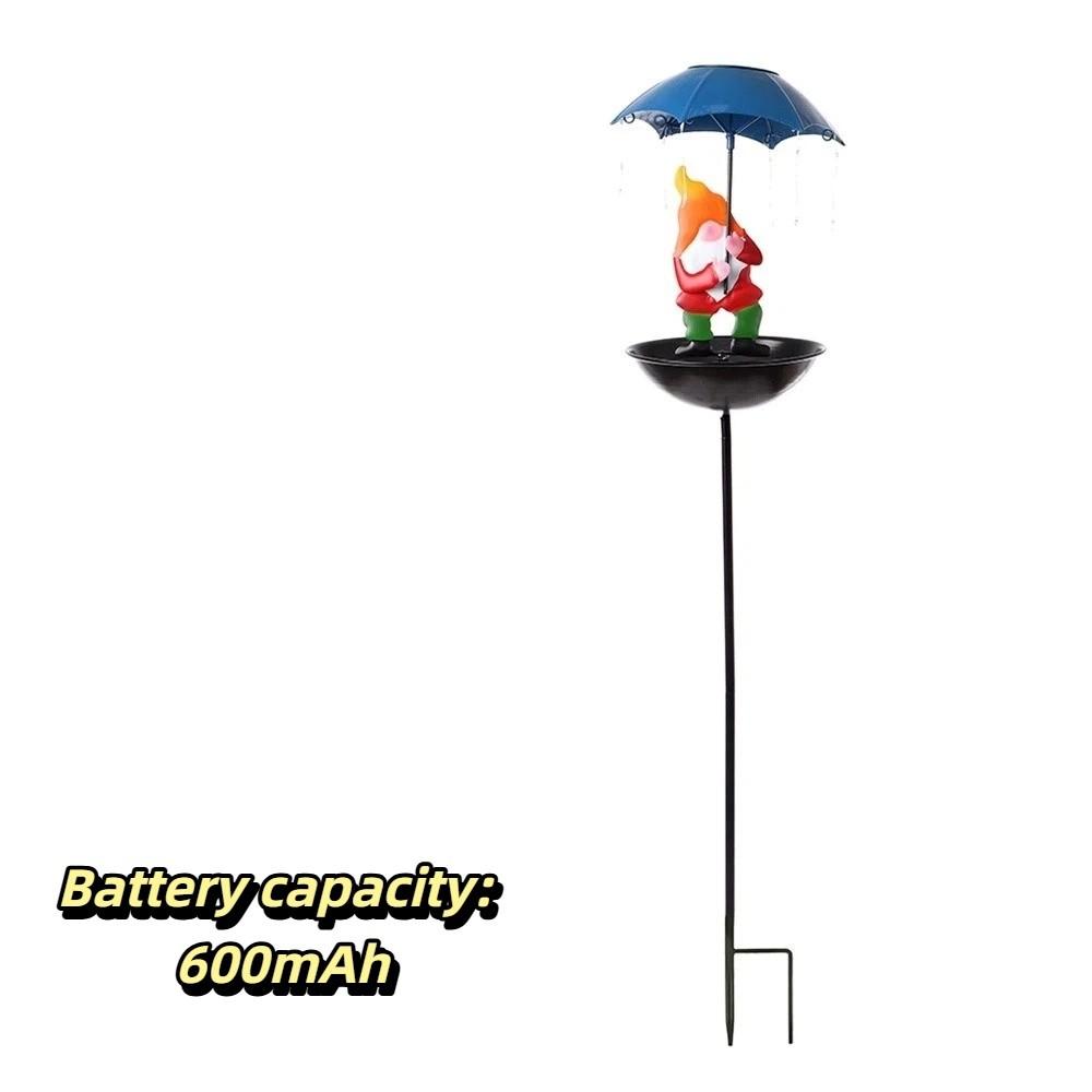 Soft Landscape Lighting Metal Ground Stake Feeder Solar Powered Bird Feeder  Landscape Ornament Gnome