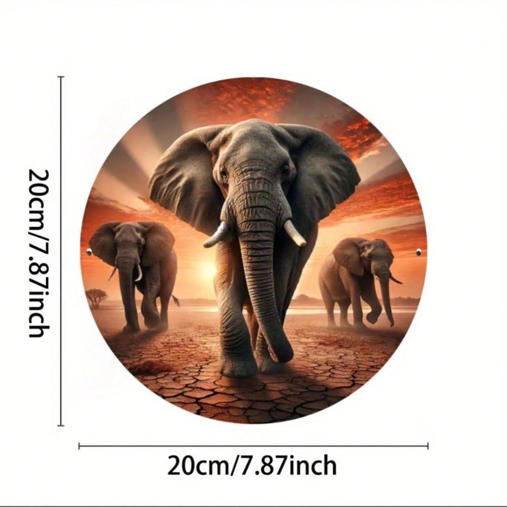 Sunset Elephant Metal Wall Art 3 Piece Home Decor Gift