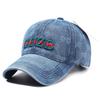 New embroidered letter denim baseball cap men's and women's big head circumference cap outdoor leisure sunscreen