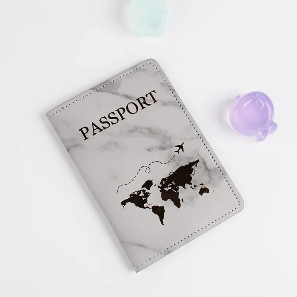 Marble Style Travel Passport Cover Pu Leather ID Credit Card Passport Holder Packet Wallet Purse Bags Pouch for Women Men