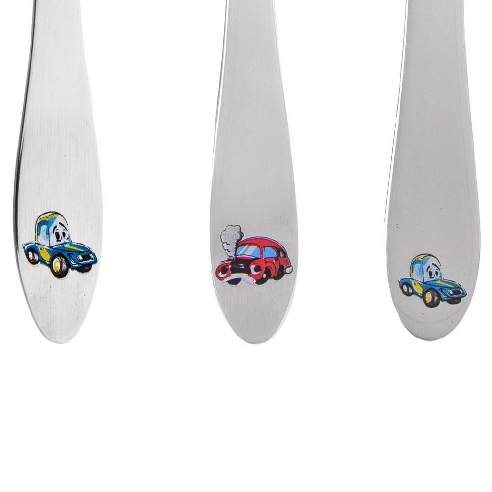 Cutlery for Children Kids Steel Fork Knife Spoon Cutlery Set Car