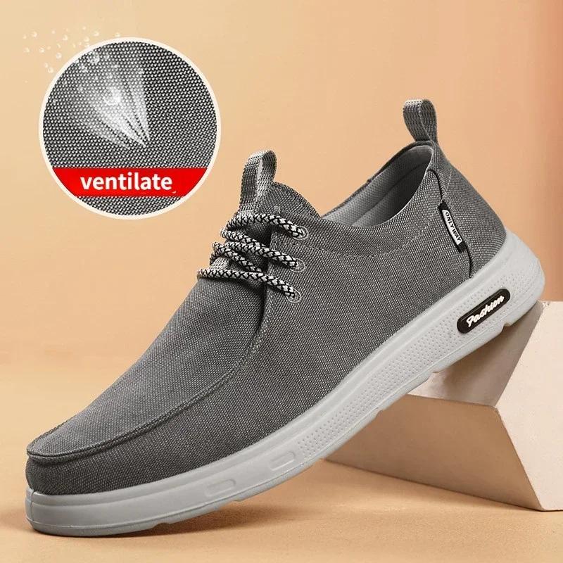 Men Summer New Light Canvas Shoes Breathable Lace-Up Versatile Fashion Shoes Male Loafers Men Casual Sneakers Tenis Para Hombre