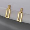 1 Pair Gold Plated Stud Earrings for Women, Minimalist Geometric Earrings, Small Rectangular Earring Jewelry