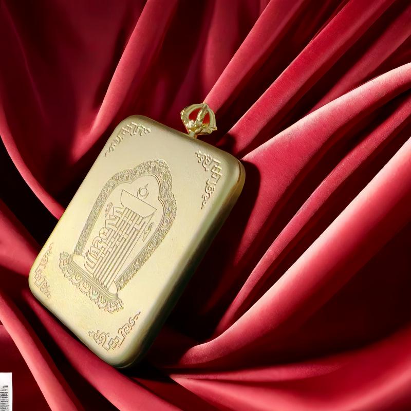 Ten-Faced Self-Liberated Vajra Pendant Necklace - Thangka Jewelry Box, Brass, Gold & Silver DIY Tibetan Accessory