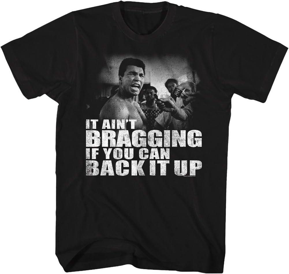 Muhammad Ali Distressed Back It Up Black Adult T-Shirt Tee S разноцветный